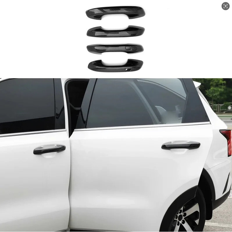 Dành Cho Xe Kia Sorento MQ4 2021 2022 2023 2024 2026 Sợi Carbon Chrome Tay Nắm Cửa Ô Tô Bát Bao Viền