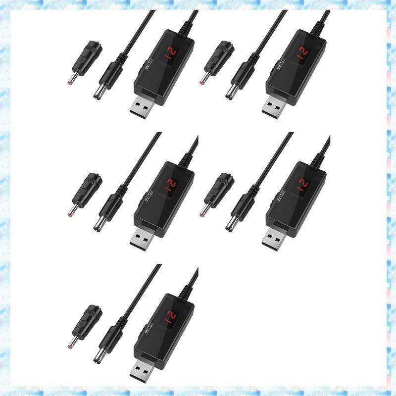 [R Q M U] 5X USB sang 9V, 5V sang 12V Step Up, Cáp USB DC 5V Boost sang 9V 12V Bộ chuyển đổi điện áp