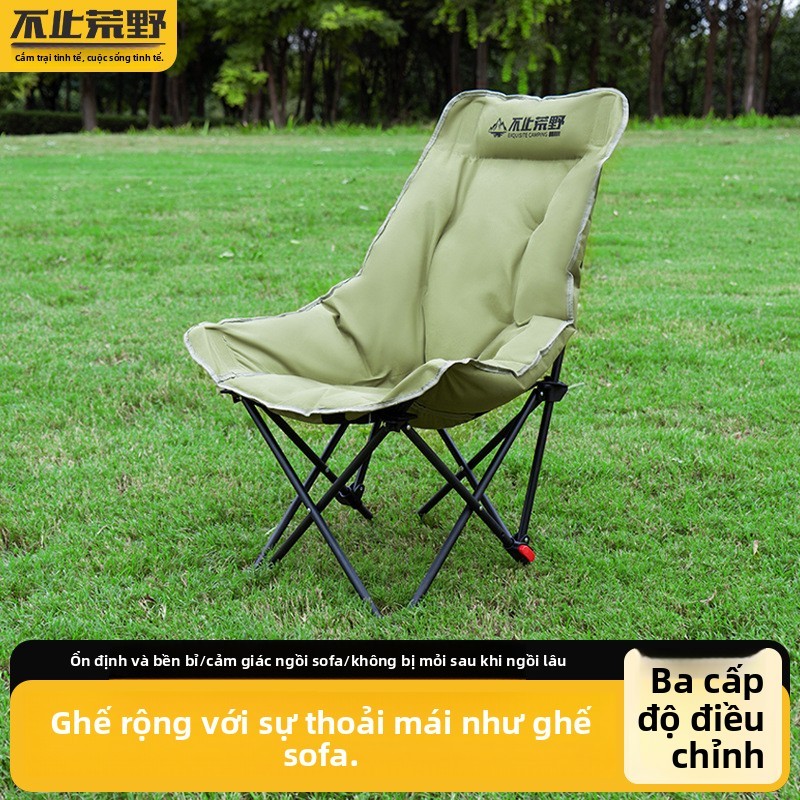 Ngoài Trời Có Thể Gập Lại Ghế Di Động Nhẹ Mặt Trăng Ghế Ba Tốc Độ Có Thể Điều Chỉnh Tựa Lưng Cao Ghế Câu Cá Cắm Trại Bàn Ghế Nghỉ Trưa Recliner
