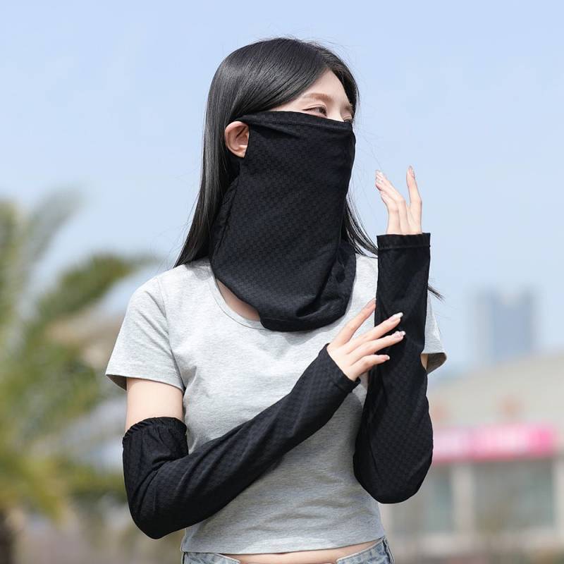 Nylon Summer Sun Protection Mask Oversleeve Set Neck Protection Integrated UV Protection Sun Protect