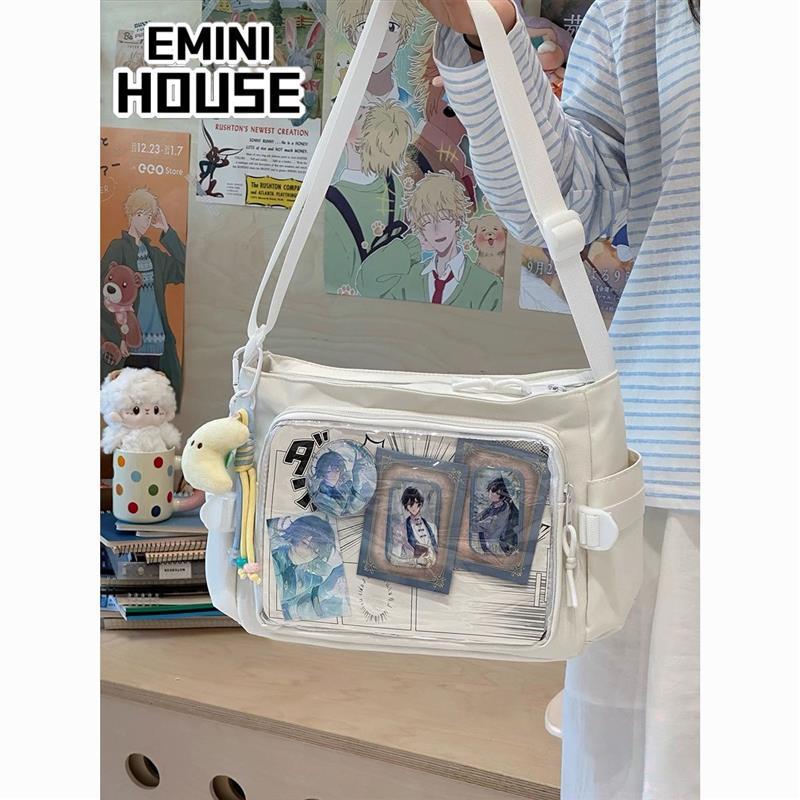 EMINI HOUSE Phong Cách Nhật Bản Ins Túi Đau Hai Chiều Túi Đeo Vai Nữ Cô Gái Học Sinh Tập Thực Phẩm L