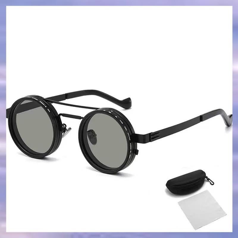 (V L A O) Kính râm Tint có thể điều chỉnh Phân cực 1-9 Gear Hướng dẫn sử dụng Làm mờ, Khung tròn bằn