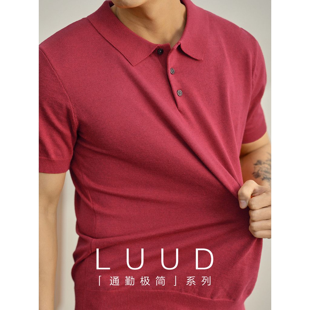 LUUD Bright Magenta Slim-fit Ve Áo Dệt Kim Paul Áo Sơ Mi Nam Mùa Hè Ánh Sáng Trưởng Thành Áo Sơ Mi P
