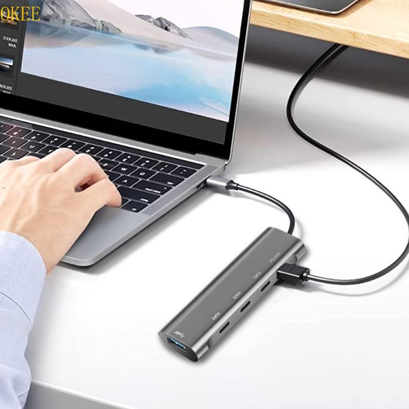 OKEE 5 Cổng USB C Hub 5Gbps USB Hub Cho Laptop USB3 0 Hub Bộ Chuyển Đổi Đa Cổng Loại C PD60W Adapter