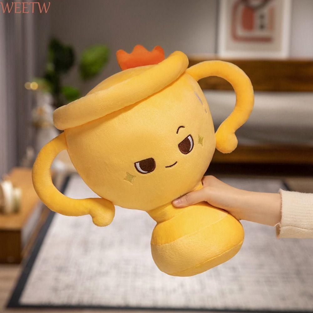 WEETW Trophy Shape Búp bê sang trọng, Mô phỏng Soft Champion Trophy Đồ chơi sang trọng, Búp bê cúp v