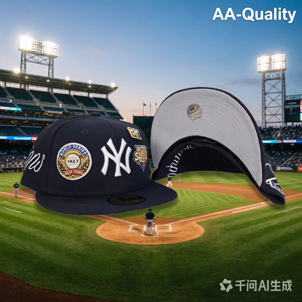 Phiên bản cổ điển Mũ bóng chày toàn diện chất lượngAA cho New York Yankees New Era 59FIFTY, màu đen 