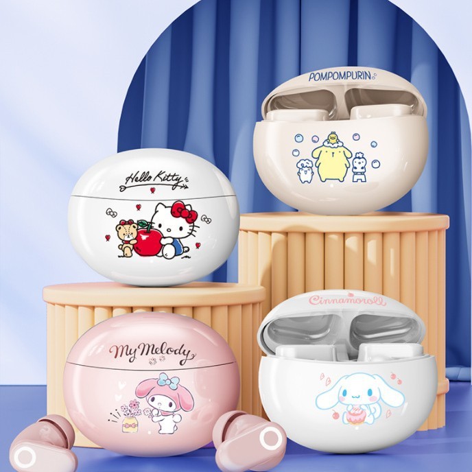 J16 Kitty Kuromi My Melody Tai nghe nhét tai Bluetooth 5.4 Tai nghe không dây Kawaii nghe khử tiếng 