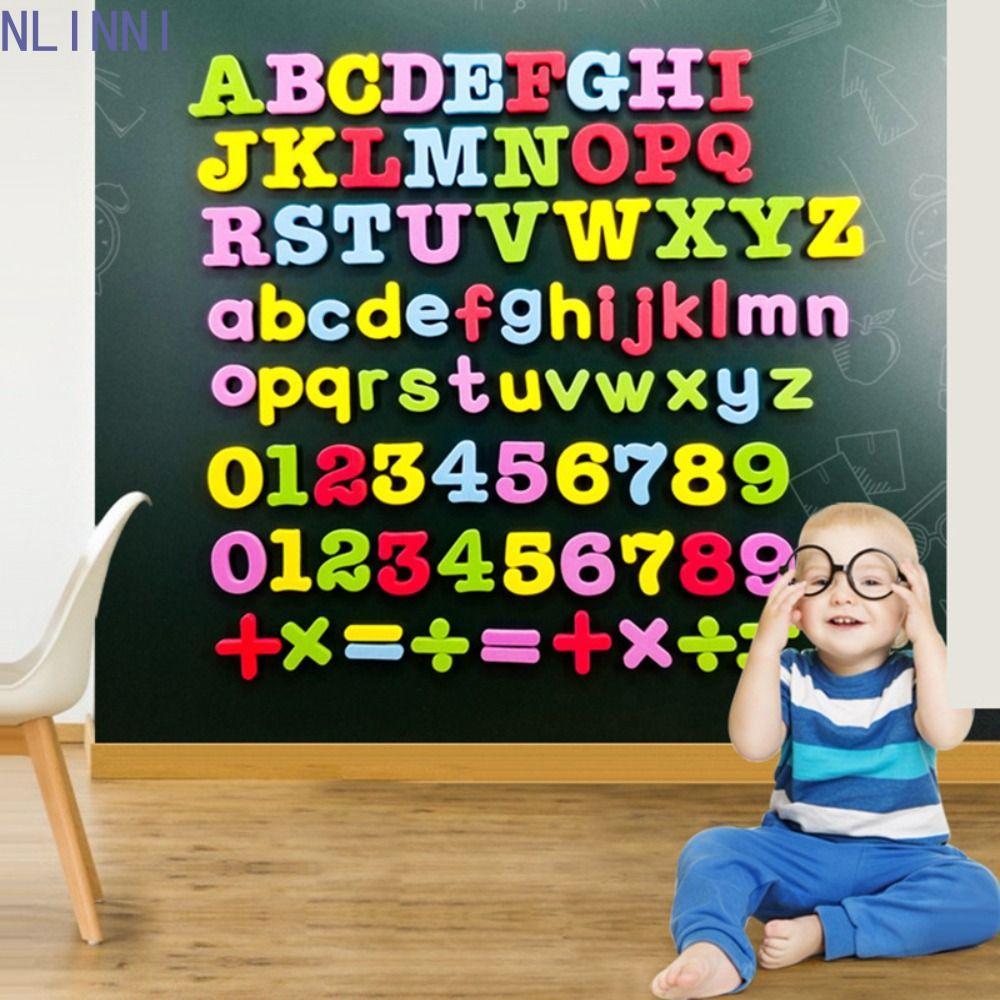 NLINNI 24 Miếng Dán Chữ Cái Từ Tính EVA, Bảng Chữ Cái Từ Tính EVA Bọt Chữ Cái Từ Tính Miếng Dán Tủ L