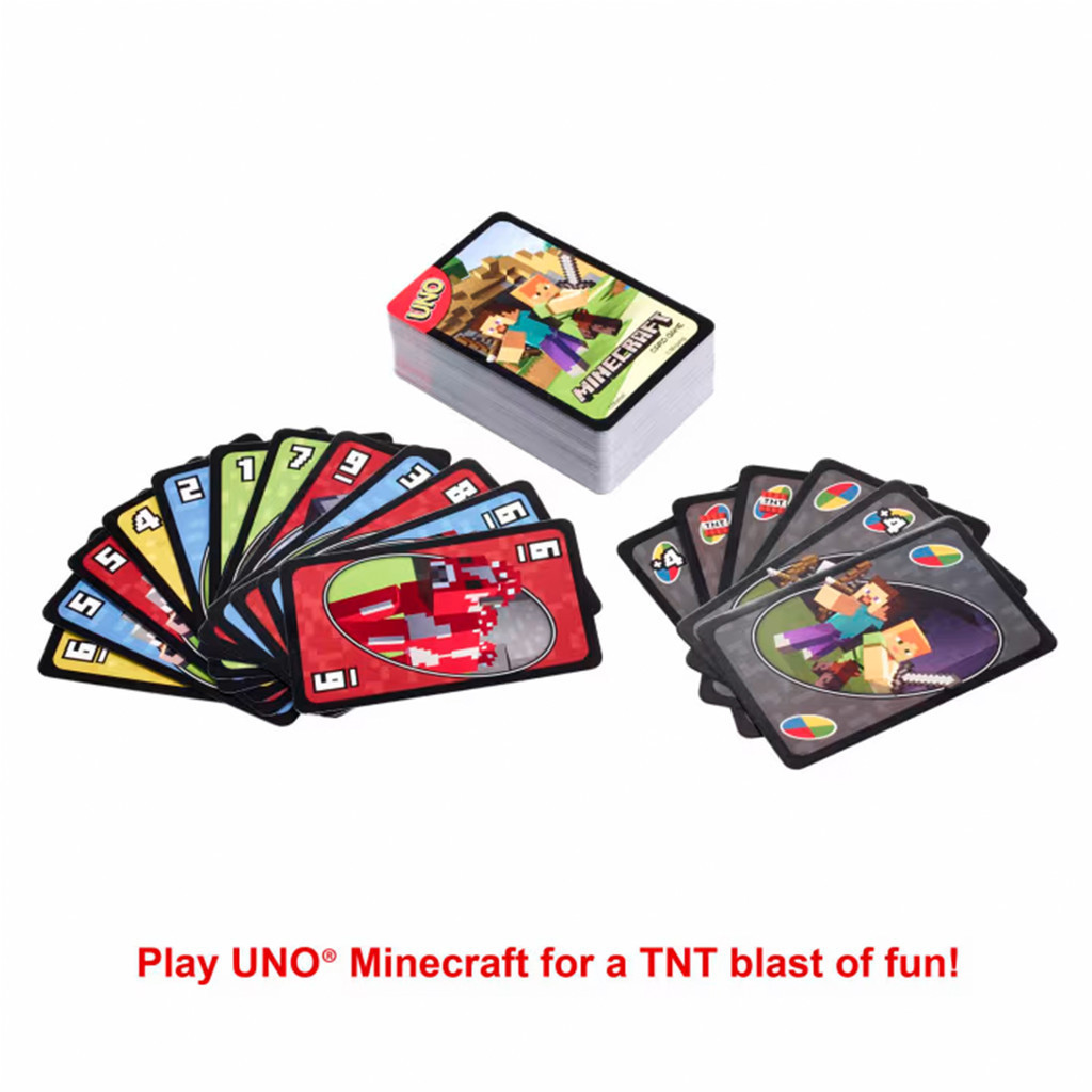 UNO Minecraft - Thẻ trò chơi bảng nhiều người, quà tặng ngày lễ 2-10 người, tương tác, vui nhộn