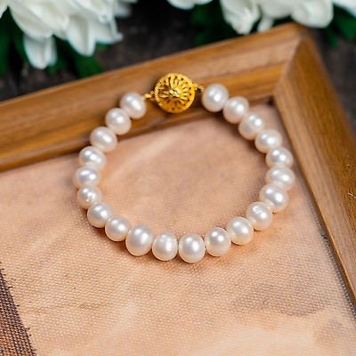 Vòng Tay Ngọc Trai Màu Trắng 8-9ly Kiểu Dáng Thanh Lịch, Sang Trọng - Ngọc Trai Trường Thịnh