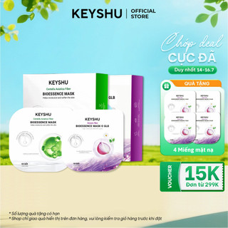 [TẶNG 4 miếng] Combo 2 Hộp Mặt Nạ KEYSHU Gồm Mặt Nạ Rau Má Và Mặt Nạ Hành Tím Giúp Dưỡng Ẩm, Làm Dịu Da (30ml x 20)
