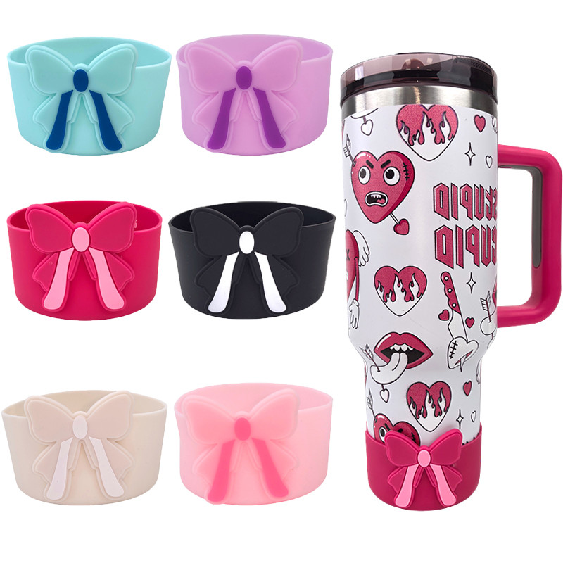 Bow Tumbler Silicone Boot, Tumbler Protector Cover, Tumbler Chống Trượt Coaster, Boot Chai Nước Tươn