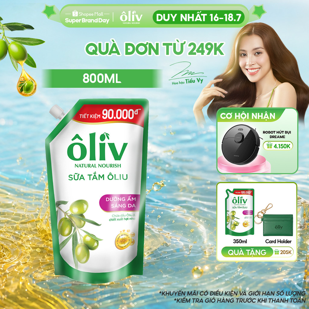 [TÚI REFILL TIẾT KIỆM 90K] Sữa Tắm Dưỡng Da Ôliv Dưỡng Ẩm 800ml