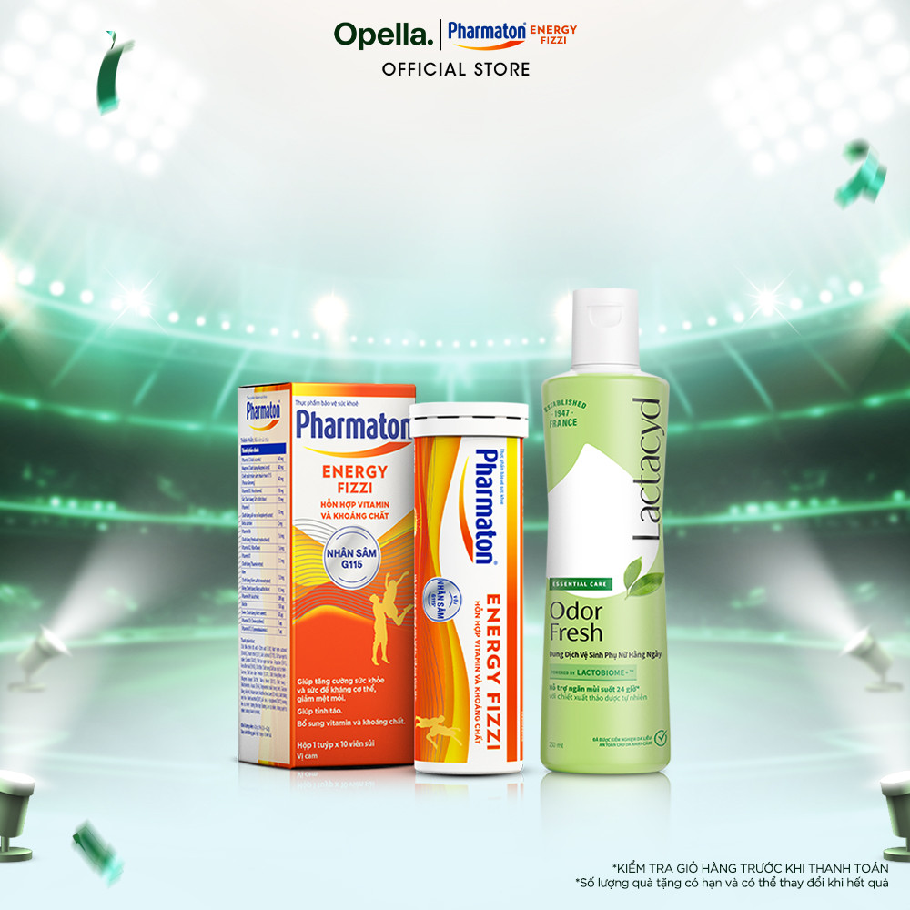 Bộ 1 DDVS phụ nữ Lactacyd Odor Fresh 250ml + 1 Thực phẩm bảo vệ sức khỏe Pharmaton Energy Fizzi