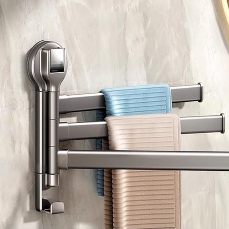 Towel Rack for Bathroom, 180° Swivel Towel Bar Wall Towel Rack Holder Space Saving with Suction Cup 