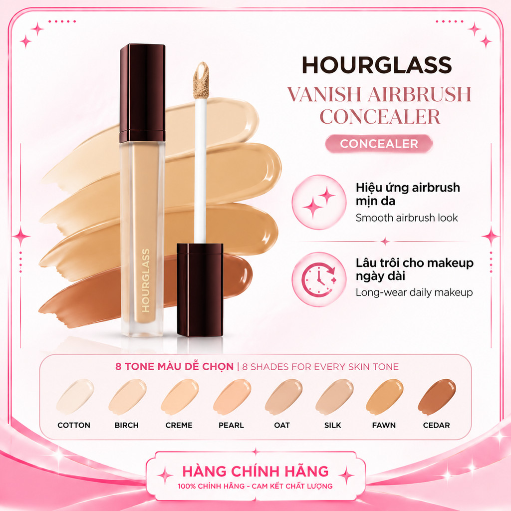 ℍ𝕠𝕦𝕣𝕘𝕝𝕒𝕤 𝗩𝗮𝗻𝗶𝘀𝗵 𝗔𝗶𝗿𝗯𝘂𝘀𝗵 𝗖𝗼𝗻𝗰𝗲𝗮𝗹𝗲𝗿 | Kem che khuyết điểm airbrush mịn sạch