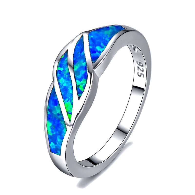 Nhà máy opal opal Nhẫn xanh opal Cam Trang sức độc đáo