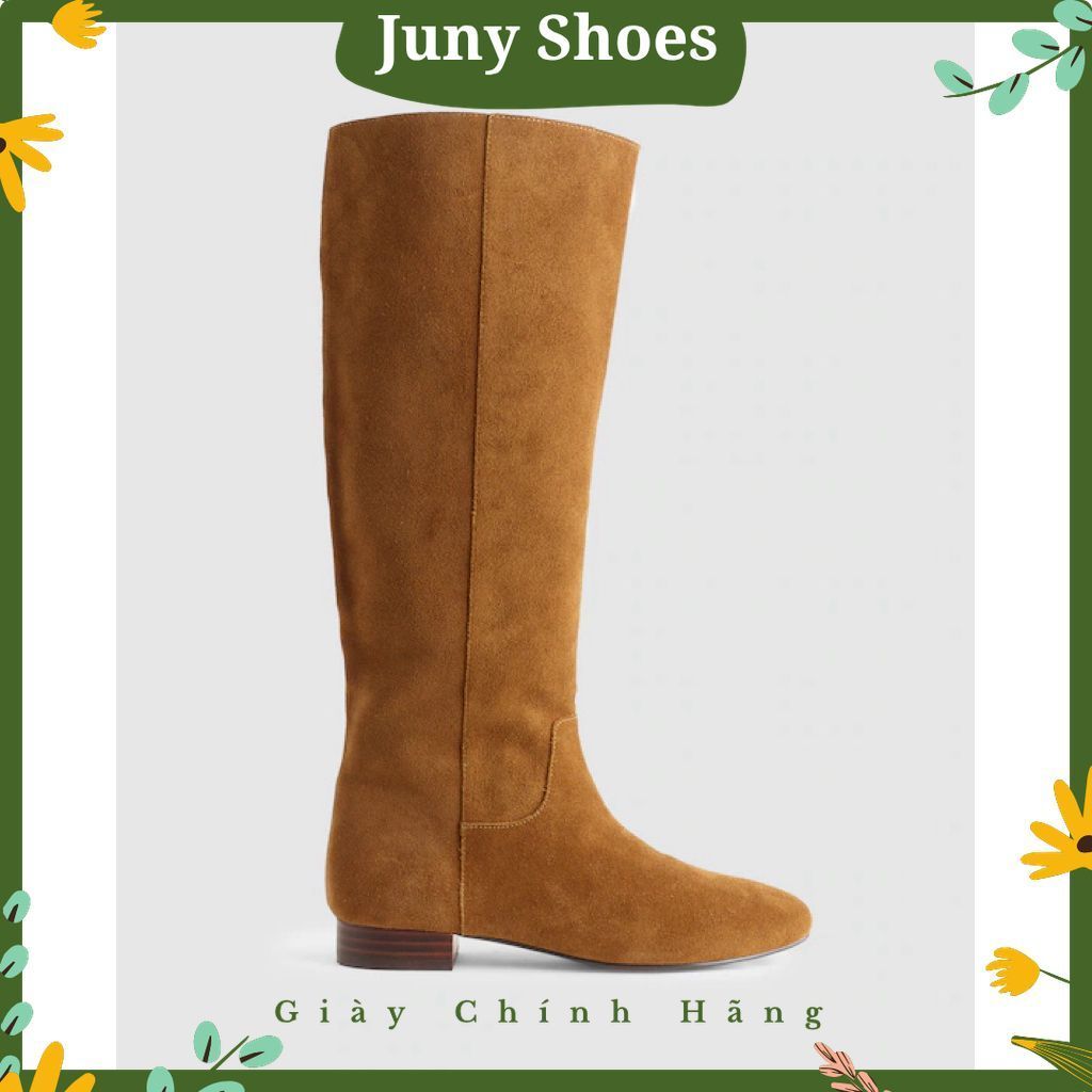 Boots Cao Gối Da Lộn Madewell – Knee High Suede Boots, Gót Thấp, Mềm Mịn Sang Trọng
