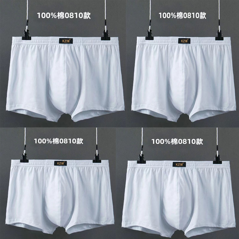 Ảnh Cưới Quần Lót Nam Boxer Trắng Nguyên Chất Cotton Màu Nhẹ Size Lớn Cotton Đơn Giản Thanh Niên Box