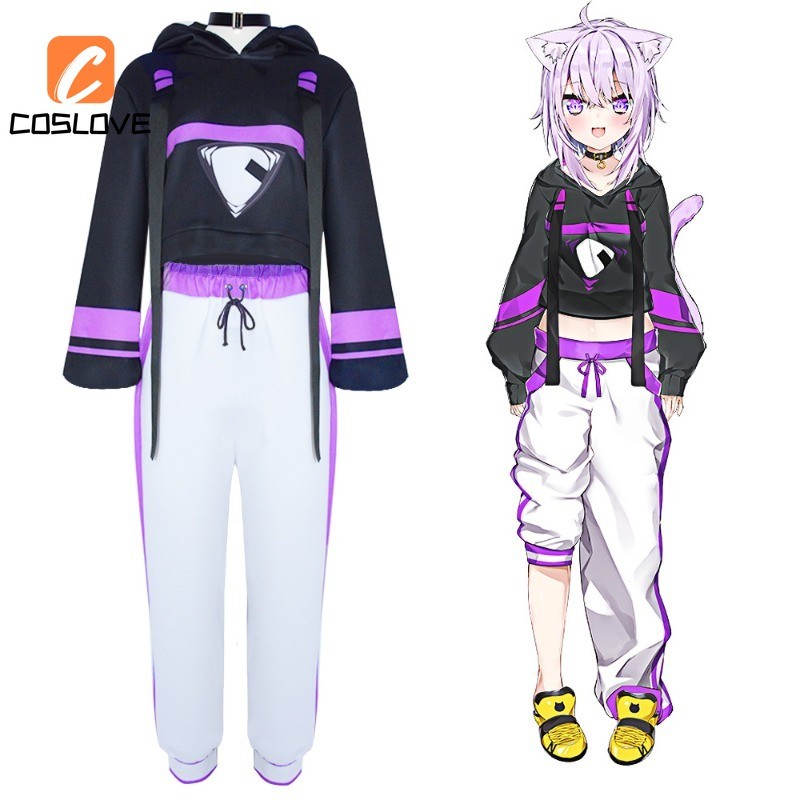 Hololive Game Thủ Nekomata Oku Cosplay Quần Áo Trọn Bộ Trang Phục Trang Phục Cho Bé Gái Tay Dài Top 