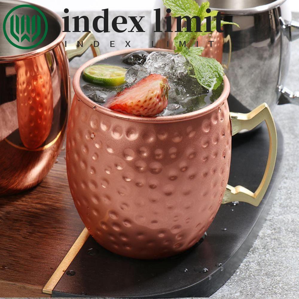  index limit Cốc inox INDEX LIMIT, ly rượu Moscow Mule kiểu Nga, đồ dùng tiệc, dụng cụ quầy bar, ly 