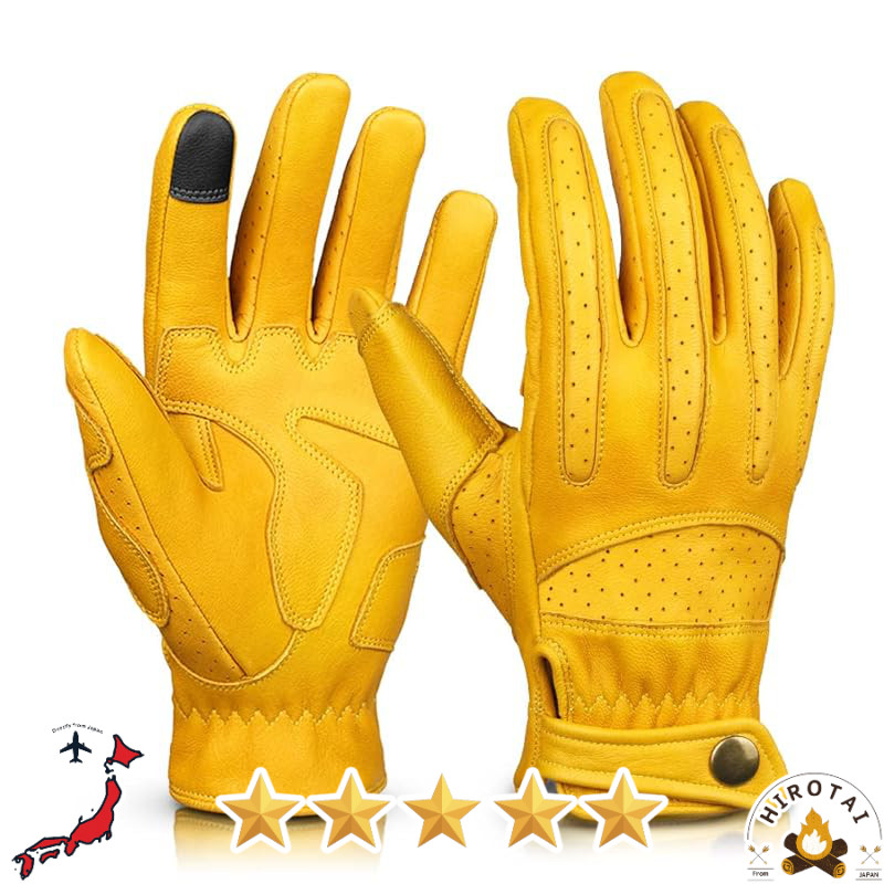 OZERO Motorcycle Gloves ( Exclusive) — Breathable Goatskin Leather Touchscreen Riding Gloves with An