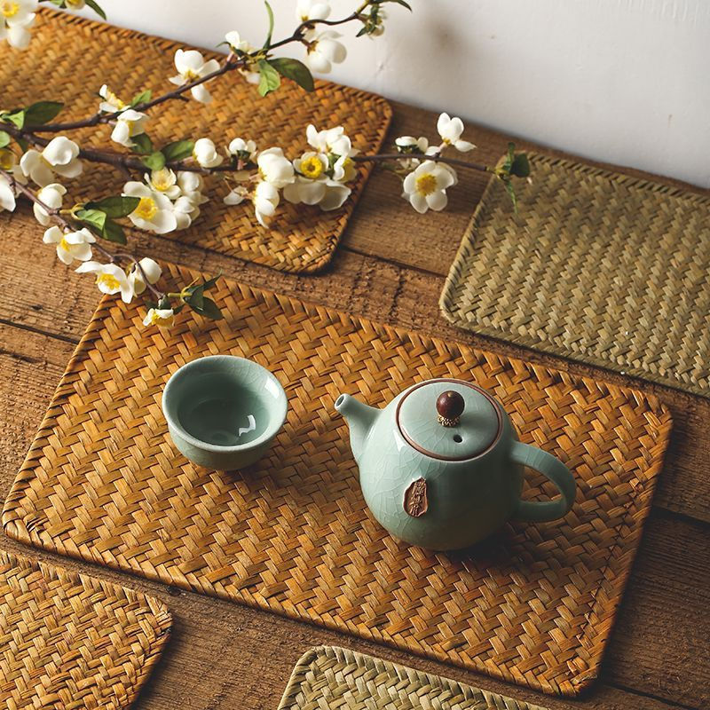 Coaster for coffee table12y Creative new Chinese-style dining seaweed mat, tea cup mat, woven simple