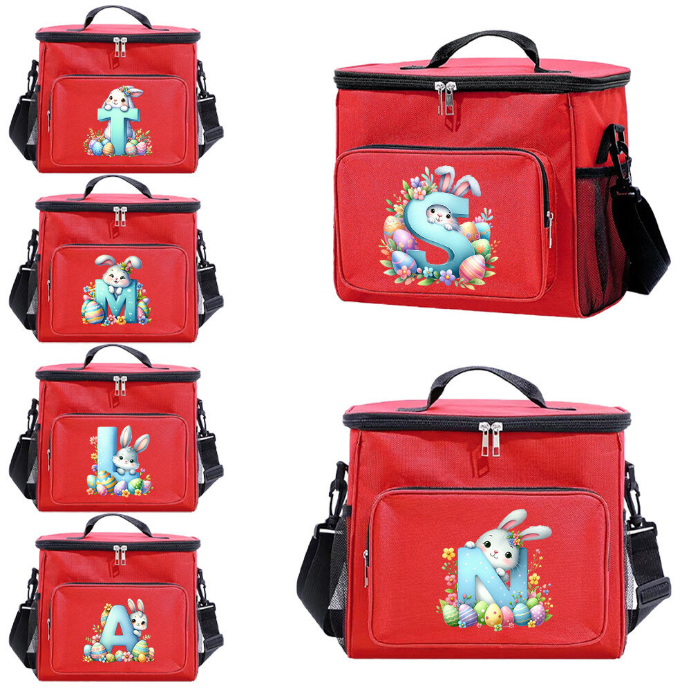 Lunch Bag Portable Crossbody Insulated Cooler Bag Spacious Space For Full Day Meal Storage Bunny ser
