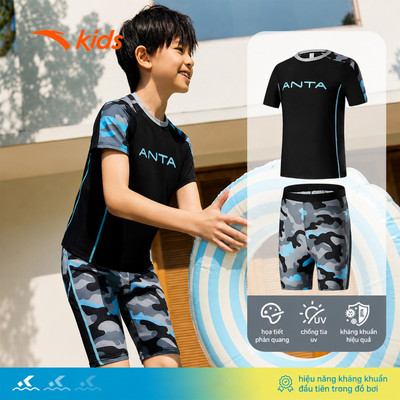 ANTA KIDS Set đồ bơi Áo kèm Quần Bộ Đồ Bơi Hai Mảnh Dành Cho Bé Trai Chống Clo, Chống Nắng 3826332440