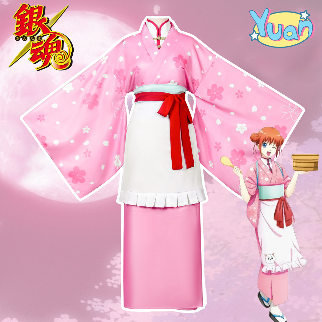 Halloween GINTAMA Kagura Màu Mùa Xuân Trà Phòng Cùng Đầm Anime Hai Chiều Cosplay Trang Phục Hiệu Suấ