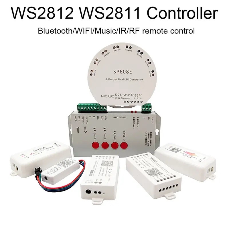 WS2811 WS2812B Bộ điều khiển Bluetooth / WIFI / Âm nhạc WS2812 Bộ điều khiển dải điểm ảnh Led RGB th