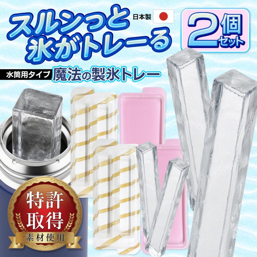 Ice Cube Tray for Water Bottles, Set of 2, Made in Japan, 2 Trays, with Lid, for Freezing, Home Drin