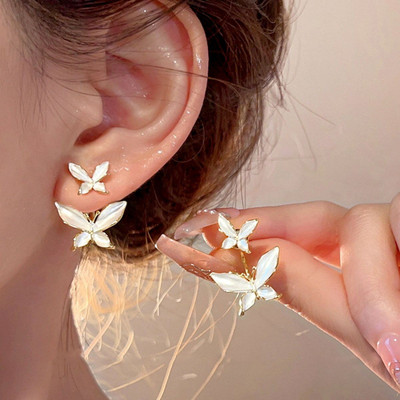 Pinkdudu Bướm Bông Tai Bông Tai Tinh Tế Dainty Dangles Trang Sức Nữ Thanh Lịch PD2614