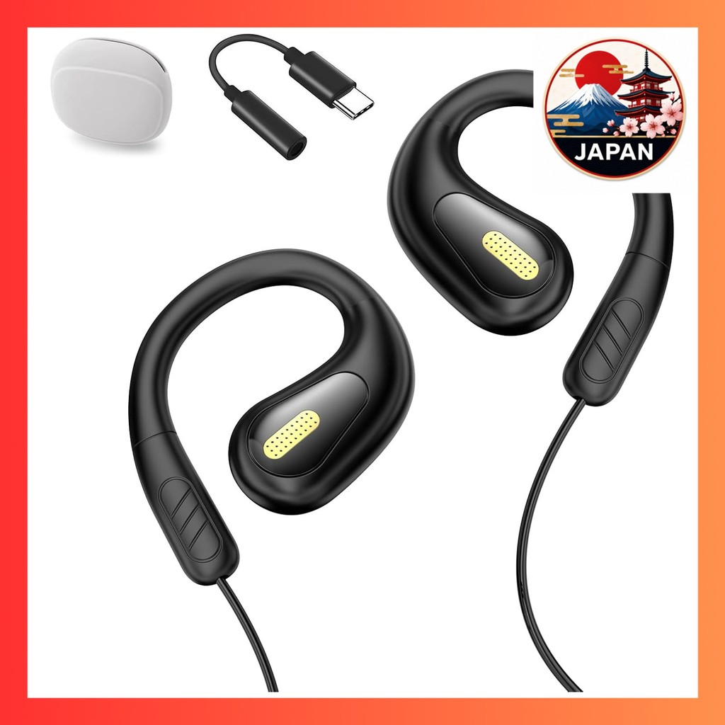 ［Directly from Japan］Latest Improved 2.0 Wired Earphones 3.5mm Jack Open Ear Earphones Wired Headpho