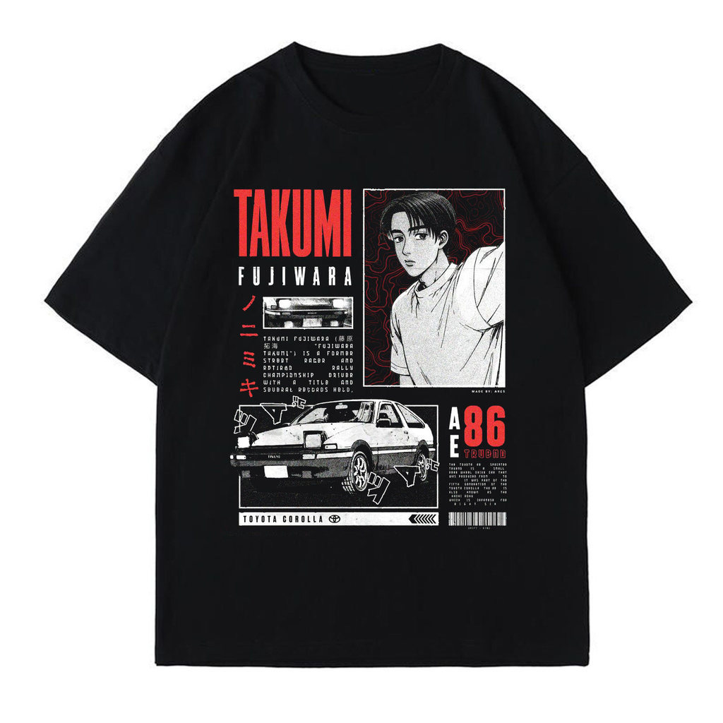 Phong Cách Đường Phố Nhân Vật AE86 Họa Tiết Manga In Hình Cotton Rời Ban Đầu D Anime Trung Lập