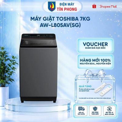 [Shopee Lắp 0Đ HCM HN] Máy giặt Toshiba 7Kg AW-L805AV(SG) cửa trên - Bảo Hành 24 Tháng