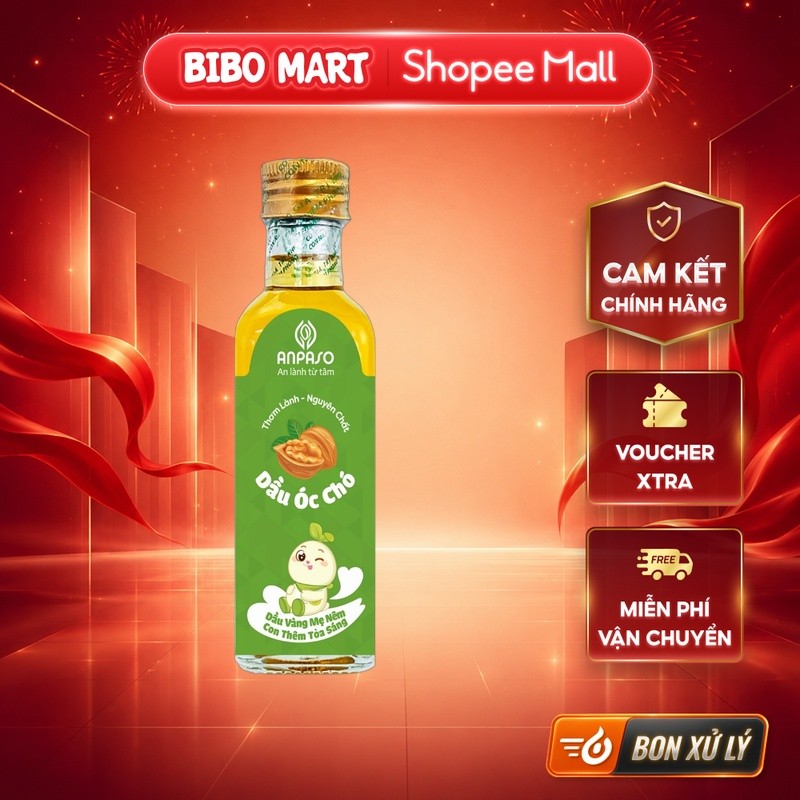 Dầu Ăn Dặm Cho Bé Anpaso Macca Gấc Mè Đen Cá Hồi Óc Chó Olive Bổ Sung Vitamin Chai 100ml - Bibo Mart