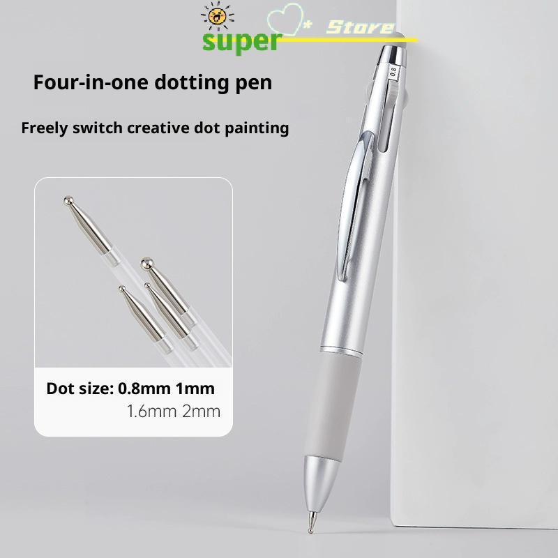 AN.MART 4in1 Nail Dotting Pen Nail Art Dotting Tools In Ballpoint Pen Design Nail Art Tip Dot Paint 