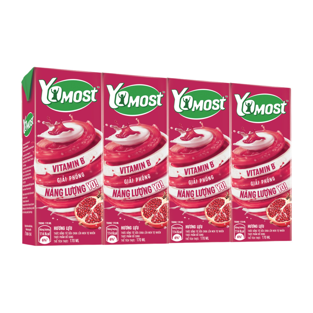 Lô 4 sữa chua Yomost lựu hộp 170ml - 00446