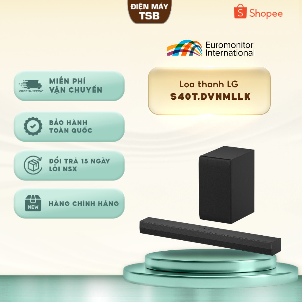 Loa thanh LG Soundbar S40T.DVNMLLK - Dolby Audio, AI Sound Pro - Bảo hành chính hãng 12 tháng