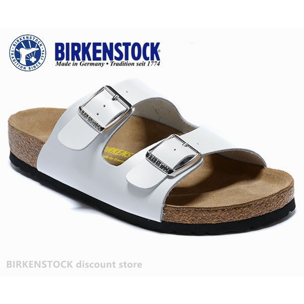 BIRKENSTOCK Dép đi biển nút chai Burberry Arizona màu trắng sáng cổ điển dành cho nam / nữ, size 34-