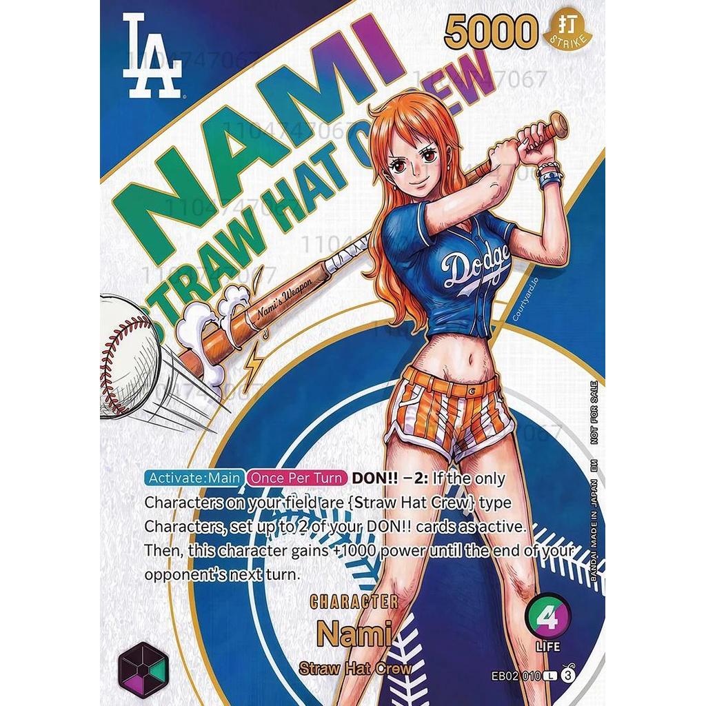 One Piece Card Game DIY TCG Flash Trading Card EB02 010 Nami Trang Phục Bóng Chày Đầy Đủ Nghệ Thuật 