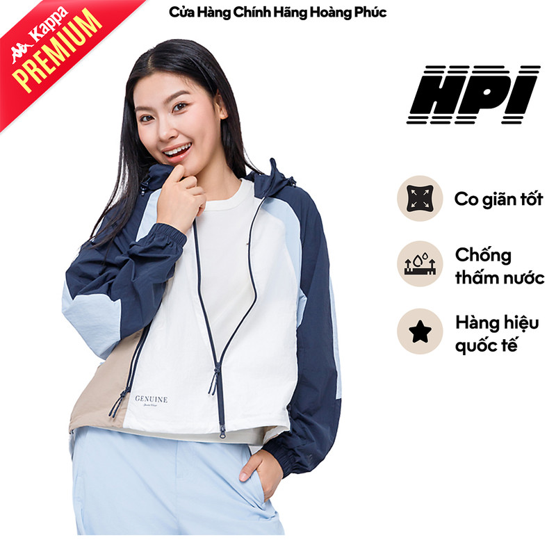 [KAPPA PREMIUM] Áo Khoác Gió Nữ KAPPA 100% Nylon Co Giãn 4 Chiều Chống Thấm Nước K0G42FJ87