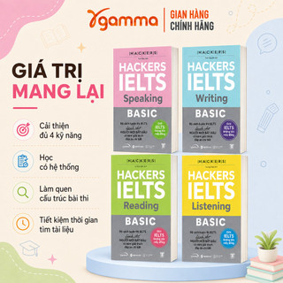 Sách – Combo Hackers IELTS Basic (Bộ 4 Cuốn) –  Kèm Lời Giải Chi Tiết (Band 3.0-5.5+) (Gamma Books)