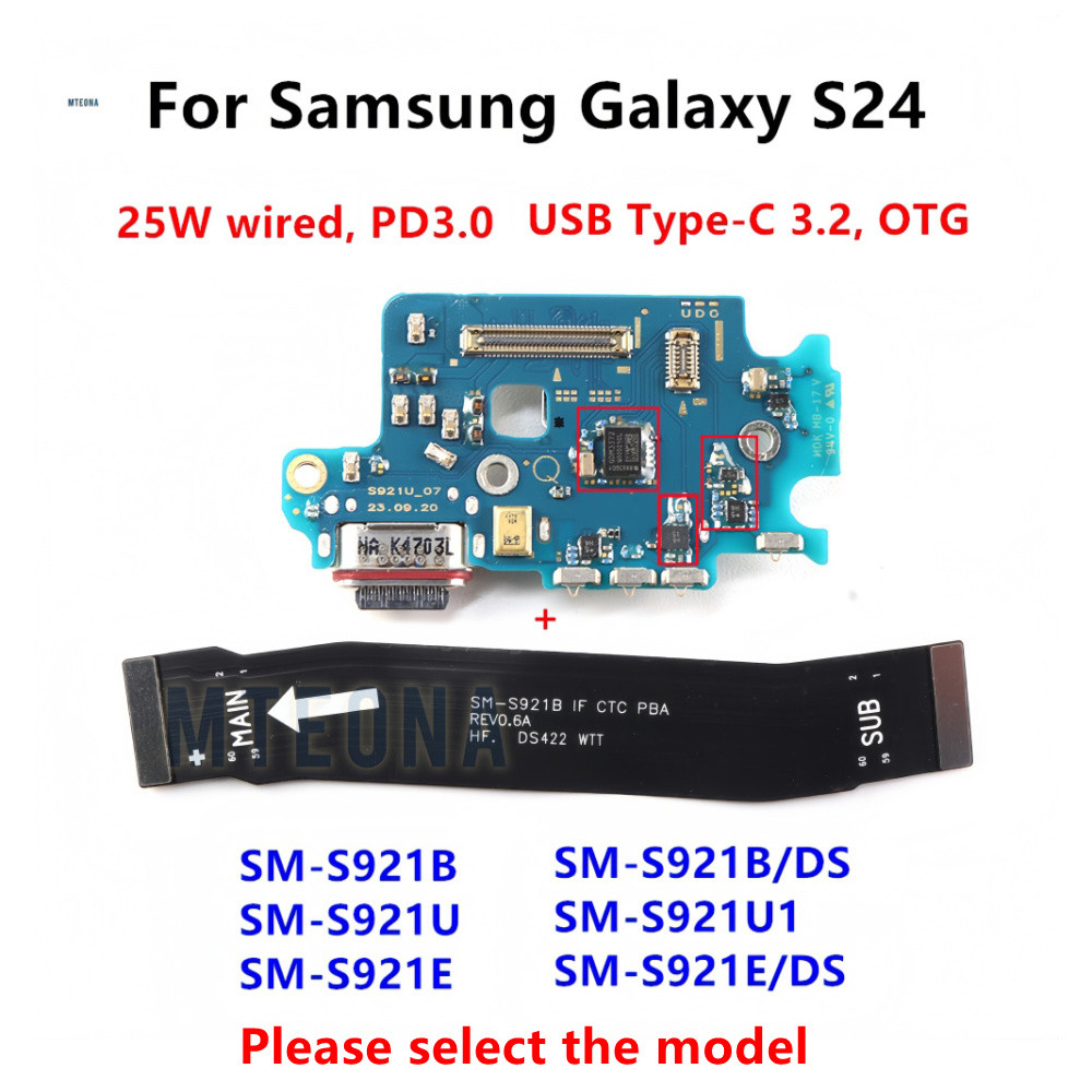 Cổng Sạc USB 25W Cổng Kết Nối Bo Mạch Chủ Chính Cáp Mềm Cho Samsung Galaxy S24 SM-S921B S921E / DS S