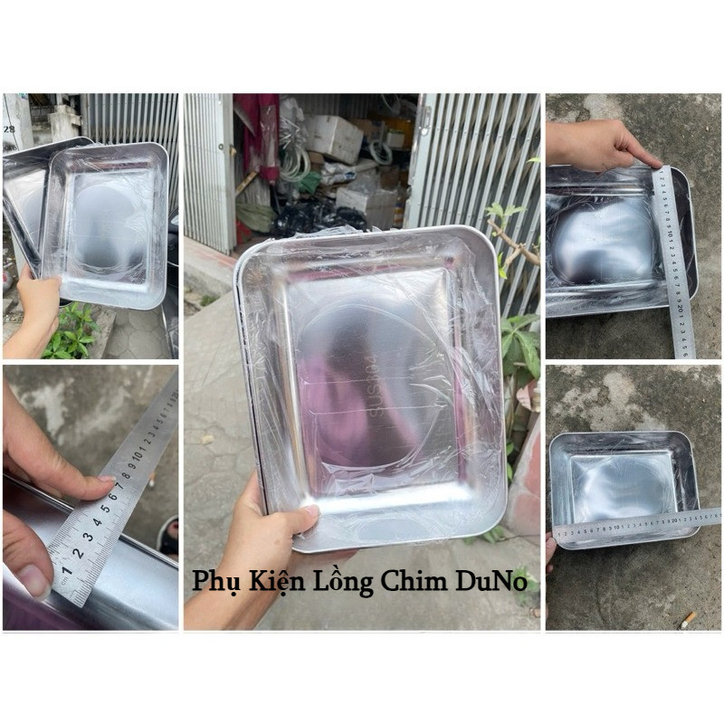 Khay tắm lồng chim, Khay tắm inox 304 dành cho lồng chim Chào Mào, Chích Chòe siêu bền cỡ 4x20x25cm