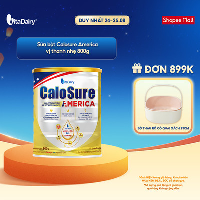 Sữa bột Calosure America vị thanh nhẹ giúp bảo vệ cơ xương khớp, tim mạch - Lon 800g