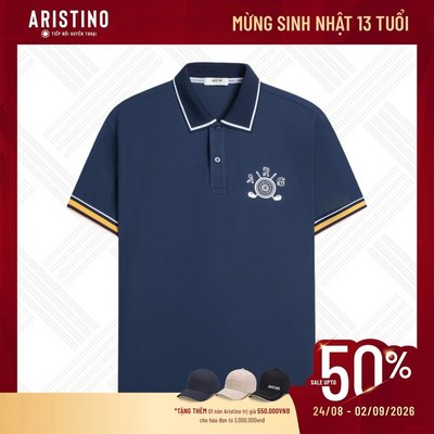Áo Polo Nam Tay Ngắn Họa Tiết Anti UV Aristino Golf APSG22AZ