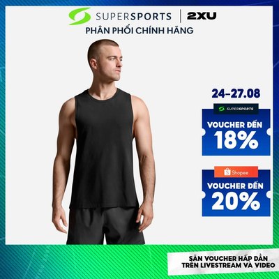 Áo Ba Lỗ Nam 2XU Motion Cotton Flex - MR7428a-BLK/BLK