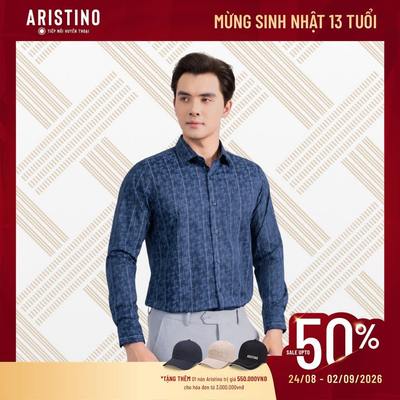 Áo Sơ Mi Tím Than Nam Aristino Regular Fit tay dài chất liệu visco bamboo tre mềm mại ALS0860S3